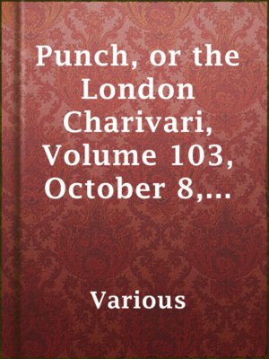cover image of Punch, or the London Charivari, Volume 103, October 8, 1892